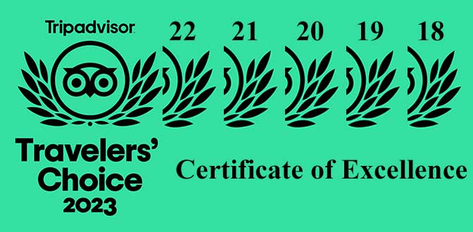 TripAdvisor Certificate of excellence 2023
